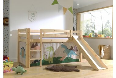 Spielbett mit Rutsche Karolina 210x218x114 Massivholz...