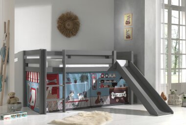 Spielbett mit Rutsche Karolina 210x218x114 Massivholz...