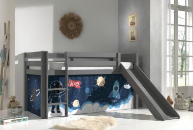 Spielbett mit Rutsche Karolina 210x218x114 Massivholz...