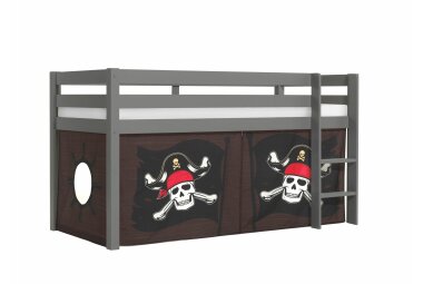 Spielbett Karolina 210x106x114 Kinderbett Massivholz grau...