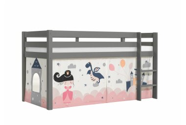 Spielbett Karolina 210x106x114 Kinderbett Massivholz grau...