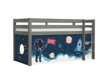 Spielbett Karolina 210x106x114 Kinderbett Massivholz grau...