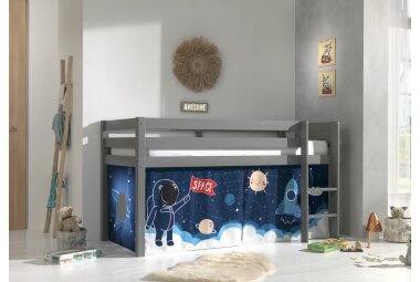 Spielbett Karolina 210x106x114 Kinderbett Massivholz grau...