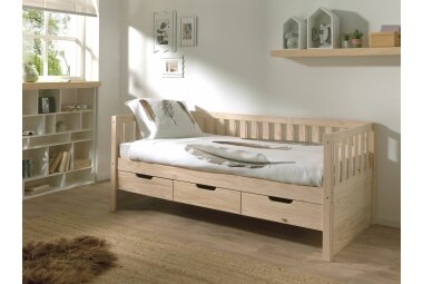 Kojenbett mit Schubladen Karena 211x98x86 Massivholz natur 17628