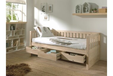 Kojenbett mit Schubladen Karena 211x98x86 Massivholz natur 17628