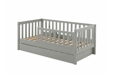 Juniorbett Karie 148x76x60 Kinderbett Massivholz+MDF Grau...