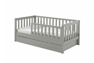 Juniorbett Karie 148x76x60 Kinderbett Massivholz+MDF Grau...