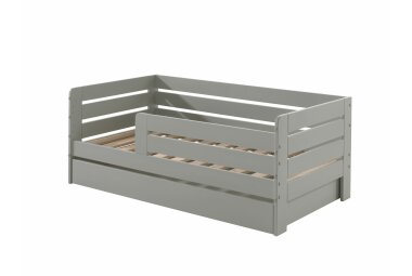 Juniorbett Karie 144x70x56 Kinderbett Massivholz+MDF Grau...