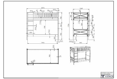 Etagenbett Karyl 208x105x175 Hochbett Massivholz Weiß 17701