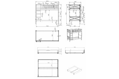 Etagenbett Karyl 208x105x175 Hochbett Massivholz Weiß 17710