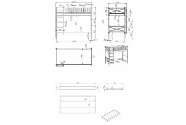 Etagenbett Karyl 208x105x175 Hochbett Massivholz Weiß 17711