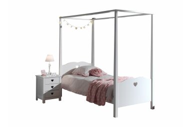 Himmelbett mit Nachtkommode Kamila 211x96x187 MDF...