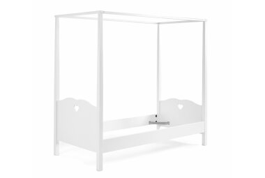 Himmelbett mit Nachtkommode Kamila 211x96x187 MDF Weiß 17712