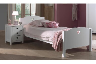 Einzelbett Kamila 211x96x80 Kinderbett MDF Weiß 17713