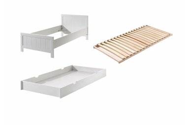 Einzelbett Karalynn 208x96x77 Kinderbett Massivholz+MDF...