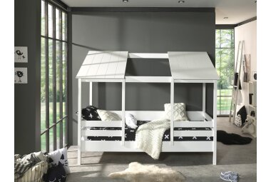 Hausbett Katjuscha 214x105x174 Kinderbett Massivholz+MDF...