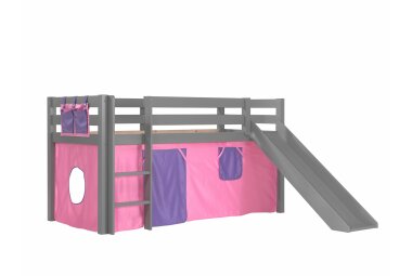 Spielbett mit Rutsche Karolina 210x218x114 Massivholz...