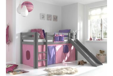 Spielbett mit Rutsche Karolina 210x218x114 Massivholz...