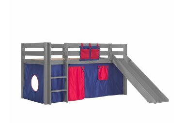 Spielbett mit Rutsche Karolina 210x218x114 Massivholz...