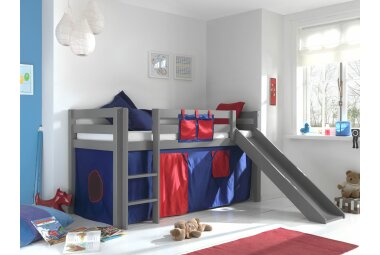 Spielbett mit Rutsche Karolina 210x218x114 Massivholz...