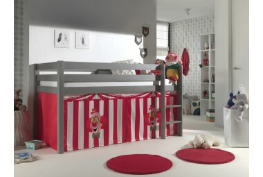 Spielbett Karolina 210x106x114 Kinderbett Massivholz grau...