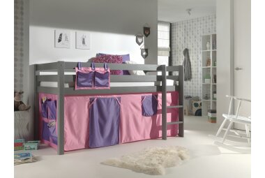 Spielbett Karolina 210x106x114 Kinderbett Massivholz grau...