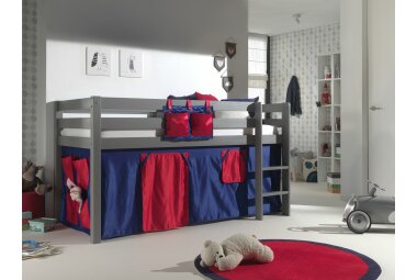 Spielbett Karolina 210x106x114 Kinderbett Massivholz grau...