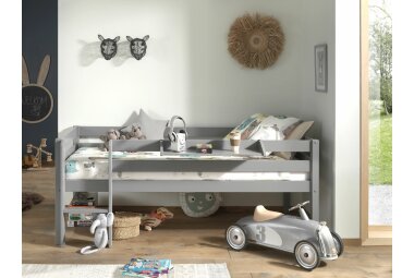 Kojenbett Karolina 208x105x83 Kinderbett Massivholz Grau...