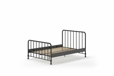 Metallbett Kay 147x207x110 Einzelbett Metall Schwarz matt...