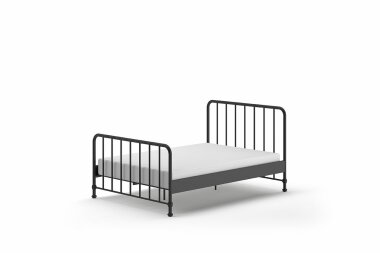 Metallbett Kay 147x207x110 Einzelbett Metall Schwarz matt...