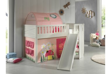 Spielbett mit Rutsche Karyl 208x204x114 Massivholz Weiß 17806