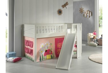 Spielbett mit Rutsche Karyl 208x204x114 Massivholz...