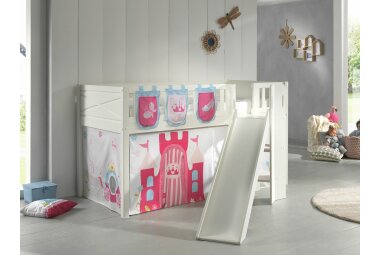 Spielbett mit Rutsche Karyl 208x204x114 Massivholz...