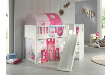 Spielbett mit Rutsche Karyl 208x204x114 Massivholz...