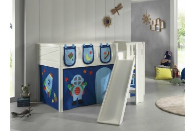 Spielbett mit Rutsche Karyl 208x204x114 Massivholz...