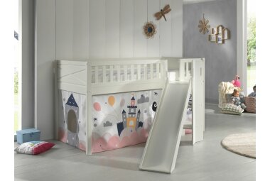 Spielbett mit Rutsche Karyl 208x204x114 Massivholz...