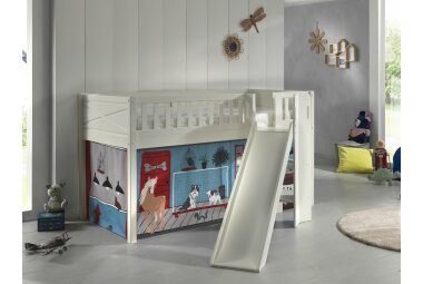 Spielbett mit Rutsche Karyl 208x204x114 Massivholz...