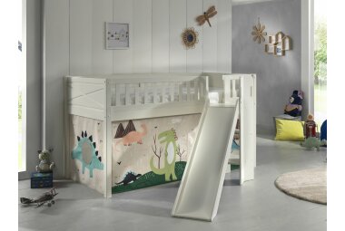 Spielbett mit Rutsche Karyl 208x204x114 Massivholz...