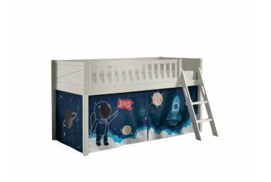 Spielbett Karyl 208x135x114 Kinderbett Massivholz Space...