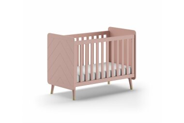 Babybett Kamillah 124x68x96 Gitterbett MDF Terra Rosa 17861