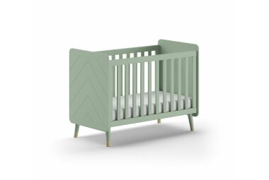 Babybett Kamillah 124x68x96 Gitterbett MDF Olive...