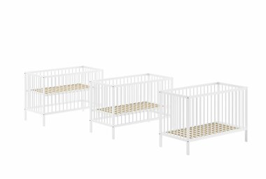 Babybett Kara-lynn 124x65x84 Gitterbett Massivholz Buche...