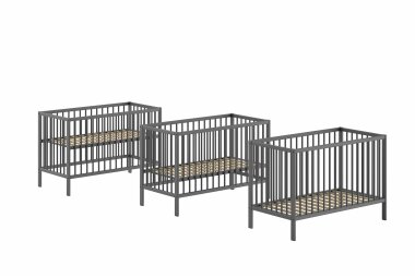 Babybett Kara-lynn 124x65x84 Wiege Massivholz Buche...