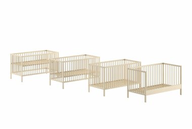 Babybett Kara-lynn 144x76x84 Gitterbett Massivholz Buche...