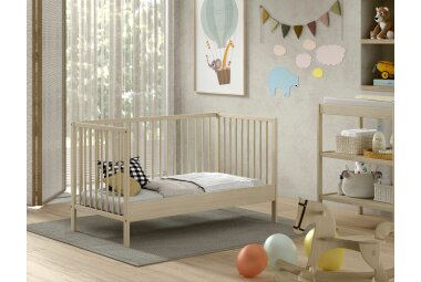 Babybett Kara-lynn 144x76x84 Gitterbett Massivholz Buche Natur 17887