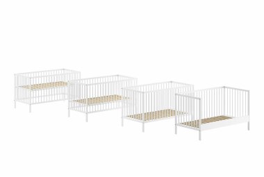 Babybett Kara-lynn 144x76x84 Gitterbett Massivholz Buche...