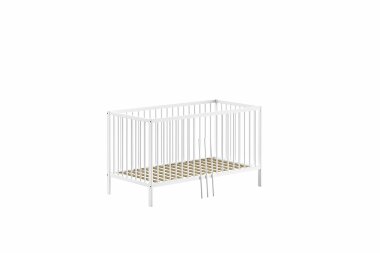 Babybett Kara-lynn 144x76x84 Gitterbett Massivholz Buche Weiß 17888