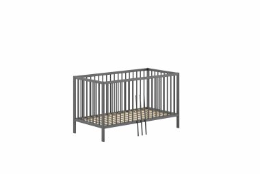 Babybett Kara-lynn 144x76x84 Wiege Massivholz Buche Anthrazit 17889