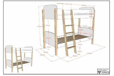 Etagenbett Karilynn 215x125x175 Hochbett MDF+Holzwerkstoff Weiß 17937