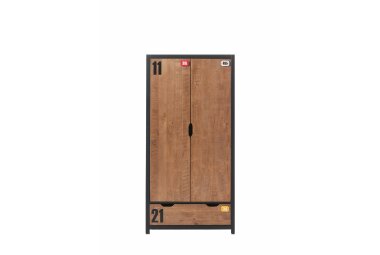 Kleiderschrank Kameko 100x55x200 MDF+Massivholz...